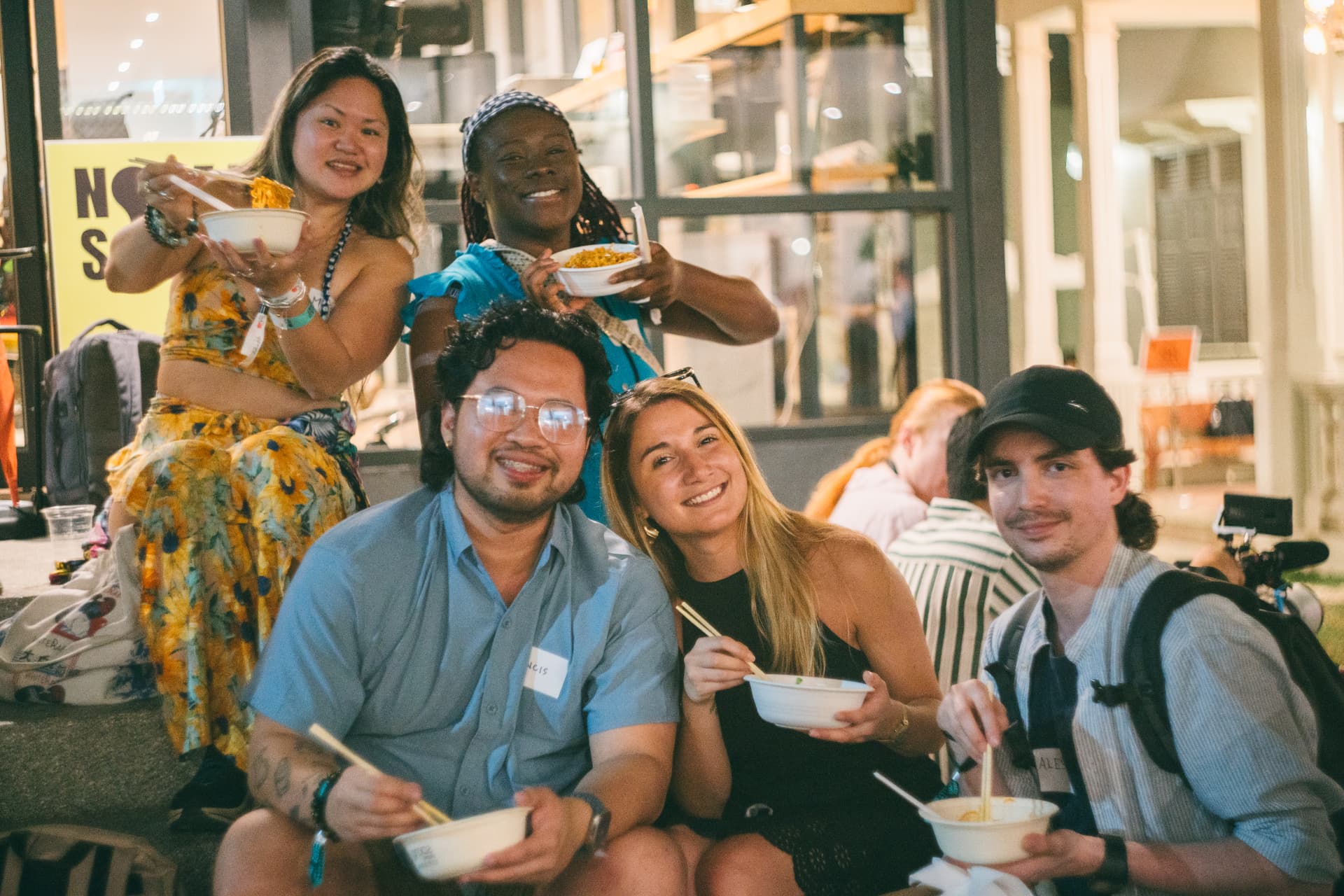 Attendees sharing a meal together at a CosmoLocal CNX event