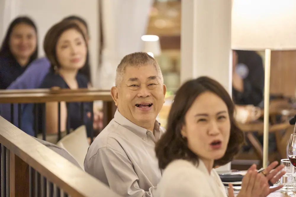 Conversation over a community dinner