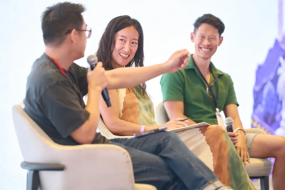Laughter during a keynote panel