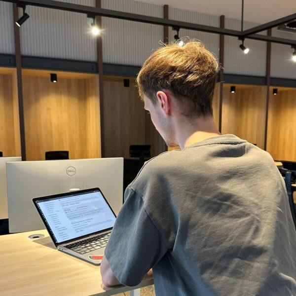 digital nomad in a coworking